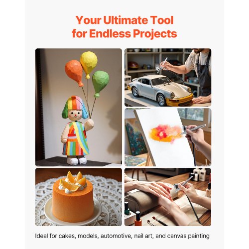 Airbrush Kit Luftborste Kit 1/6 HP Luftkompressor 3 Airbrushar 3 Munstycken 2 Fläktar |  EU