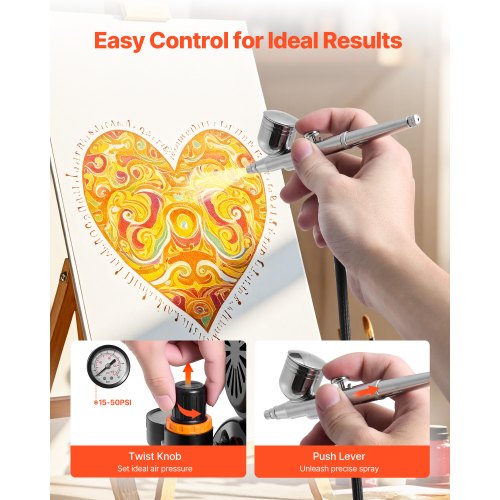 Airbrush Kit Airbrush Kit 1/6 HP Air Compressor 3 Airbrushes 3 Nozzles Tank | EU