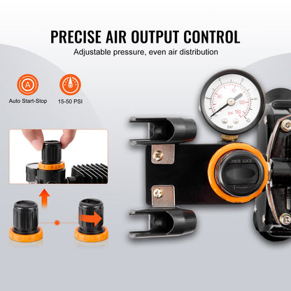Airbrush Kit, Dual Fan Air Compressor Professional Airbrushing System Kit with 3 Airbrushes, Holder, Color Mixing Wheel, Cleaning Brush Set, Air Brush Set for Art Nail Cookie Tattoo Makeup Cake