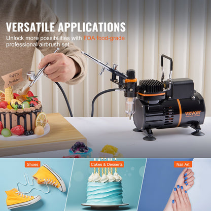 Airbrush-Set, Doppellüfter, Luftkompressor, Airbrush-System, Set mit 3 Airbrushes