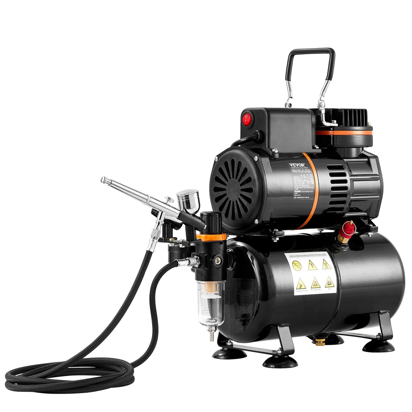 Airbrush Kit Dubbel fläkt Lufttank Kompressorsystemsats med 3,5 L lufttank