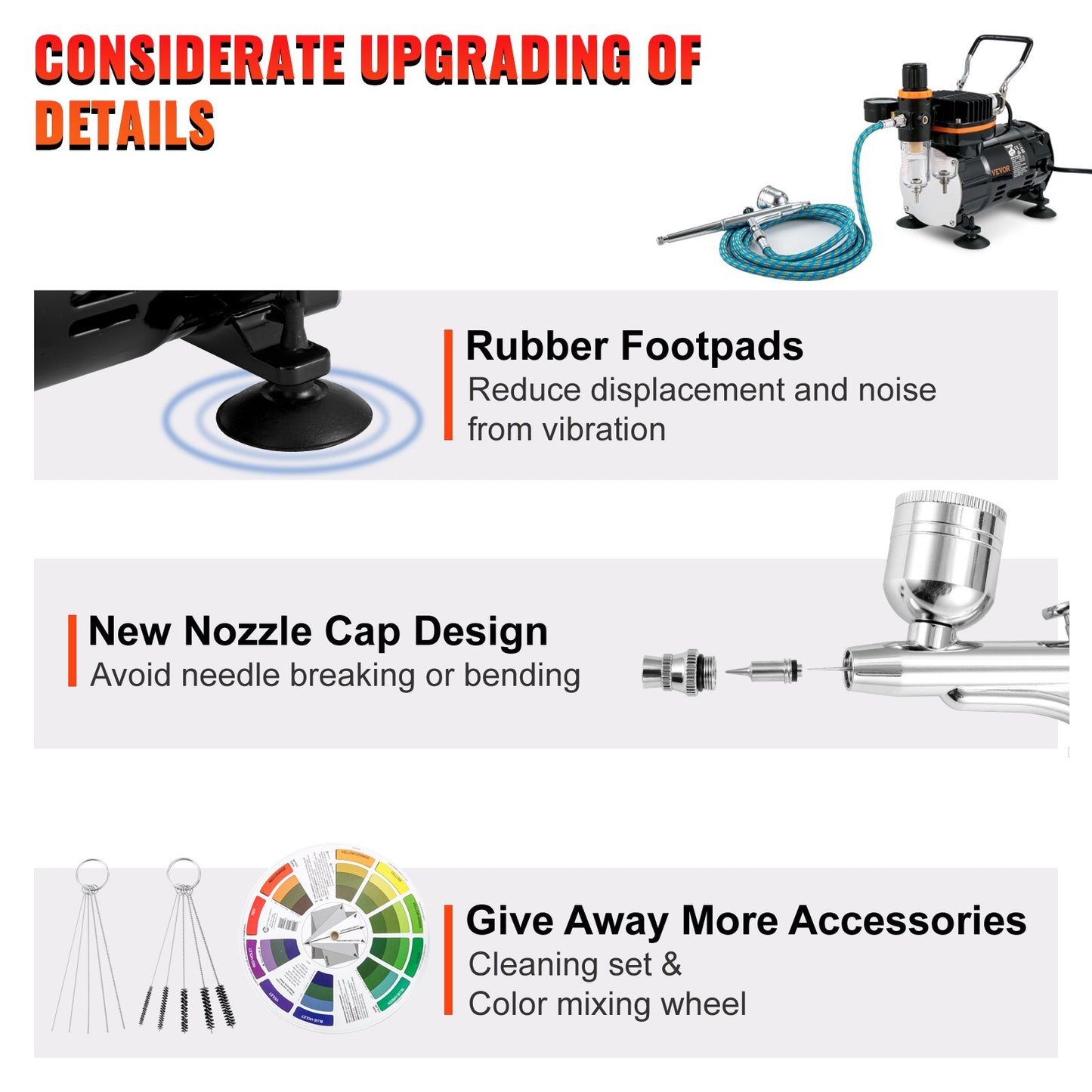 Airbrush Ensemble, Expert Airbrush Kit with Compressor, Multi-Use Dual-Action Gravity Feed Airbrush System for Art, Nails, Cookies, Tattoos