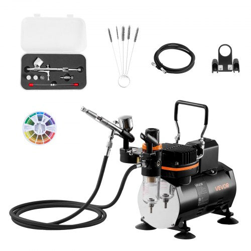 Airbrush Kit Luftborste Kit 1/6 HP Luftkompressor 1 Airbrush 3 Munstycken Slang |  EU