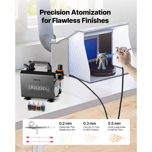 Airbrush Kit Airbrush Kit 1/6 HP Luftkompressor 1 Airbrush 3 Munstycken Färg |  EU