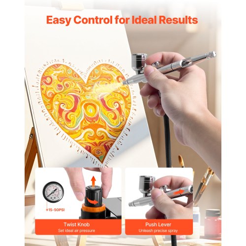 Airbrush Kit Airbrush Kit 1/6 HP Luftkompressor 1 Airbrush 3 Munstycken Färg |  EU