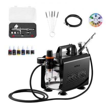 Airbrush Kit Airbrush Kit 1/6 HP Luftkompressor 1 Airbrush 3 Munstycken Färg |  EU