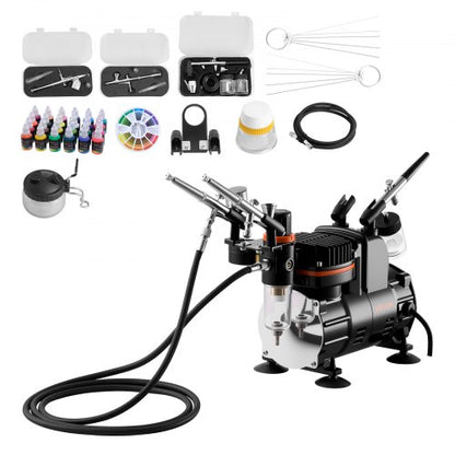 Airbrush Kit Airbrush Kit 1/6 HP Luftkompressor 3 Airbrushar 3 Munstycken Färg |  EU
