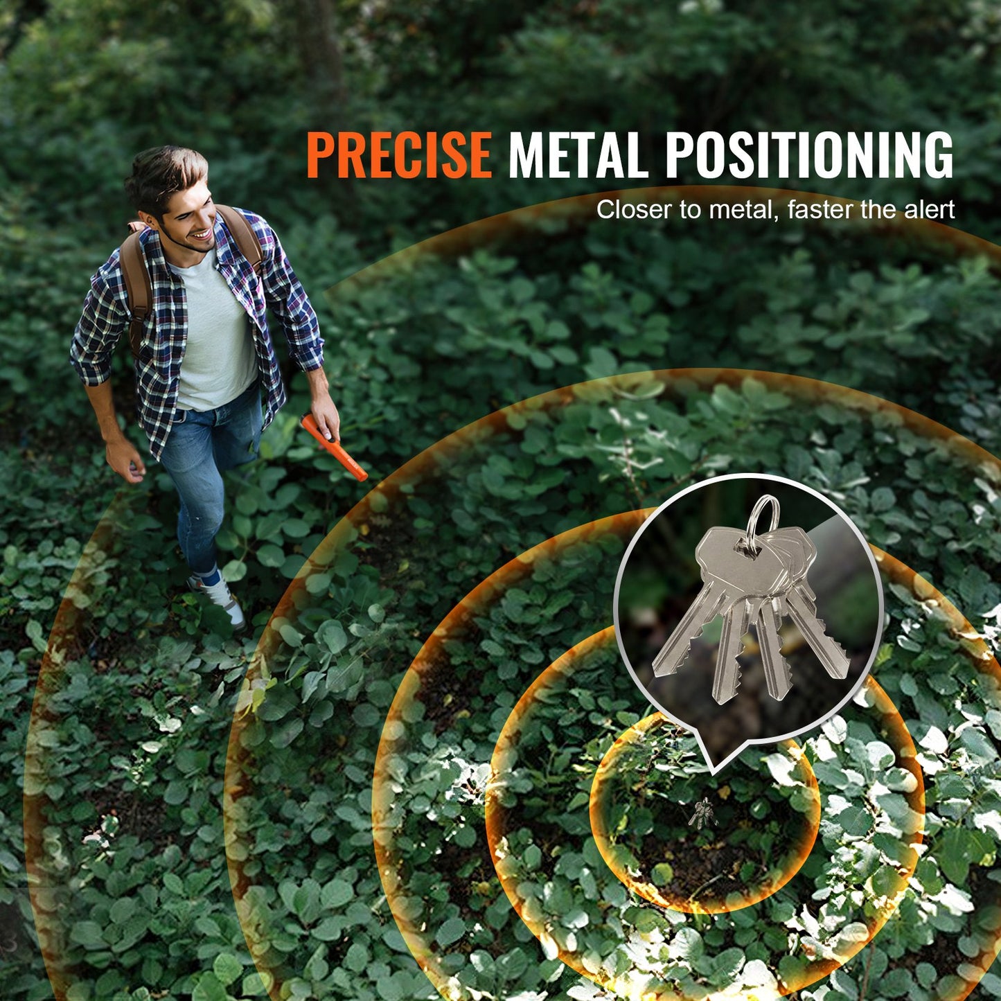 Metalldetektor Pinpointer handhållen detektor stavsond med vattentät väska
