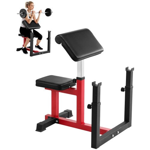 Weight Bench with Leg Extension, Strength Training Benches, Max load 440 LBS Home Gym Bench Fitness Equipment, Seated Arm Isolated Barbell Dumbbell Bicep Station, Workout Bench for Home Gym