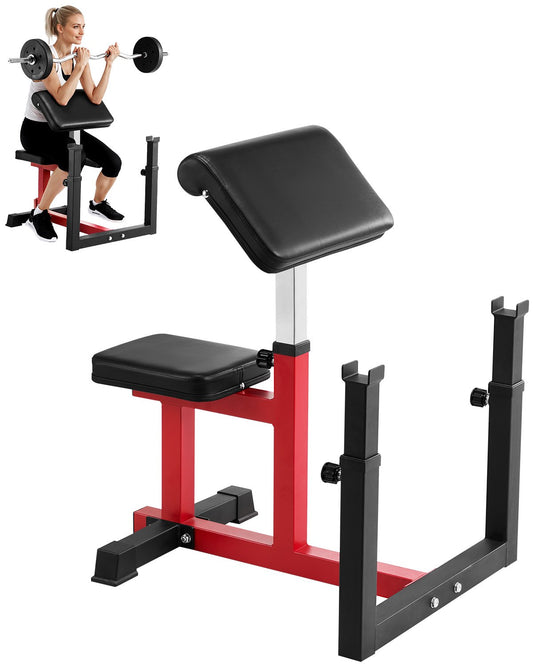 Preacher Curl Bench Justerbar Hemgym Biceps Maskin Skivstång Utrustning