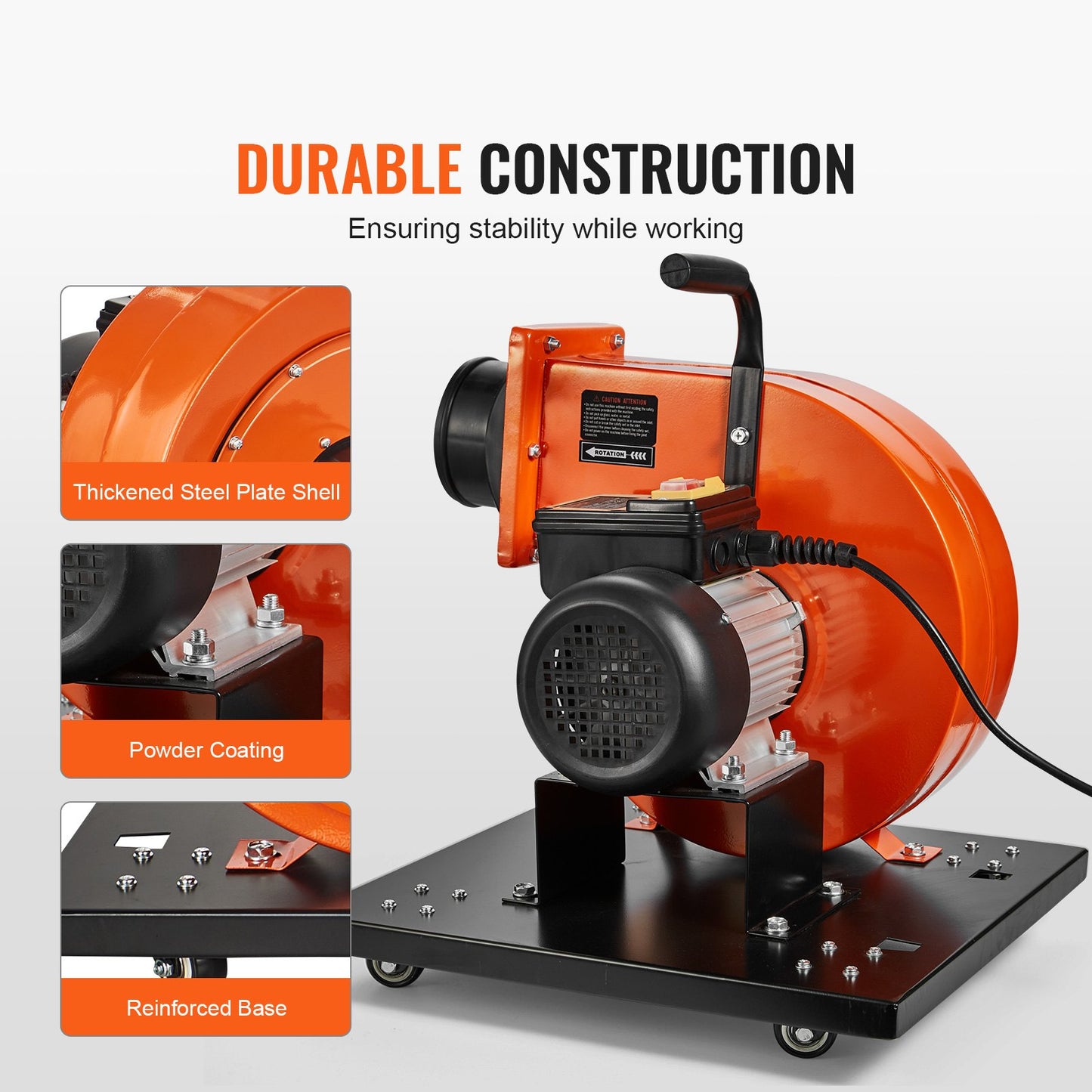 Dust Collector, 1HP 460 CFM Airflow, Rolling Dust Collector with 21 Gallon Dust Collection Bag, 2.5 Micron Bag Filtration, Industrial Workshop Mobile Wood Dust Container with Handle and Wheels