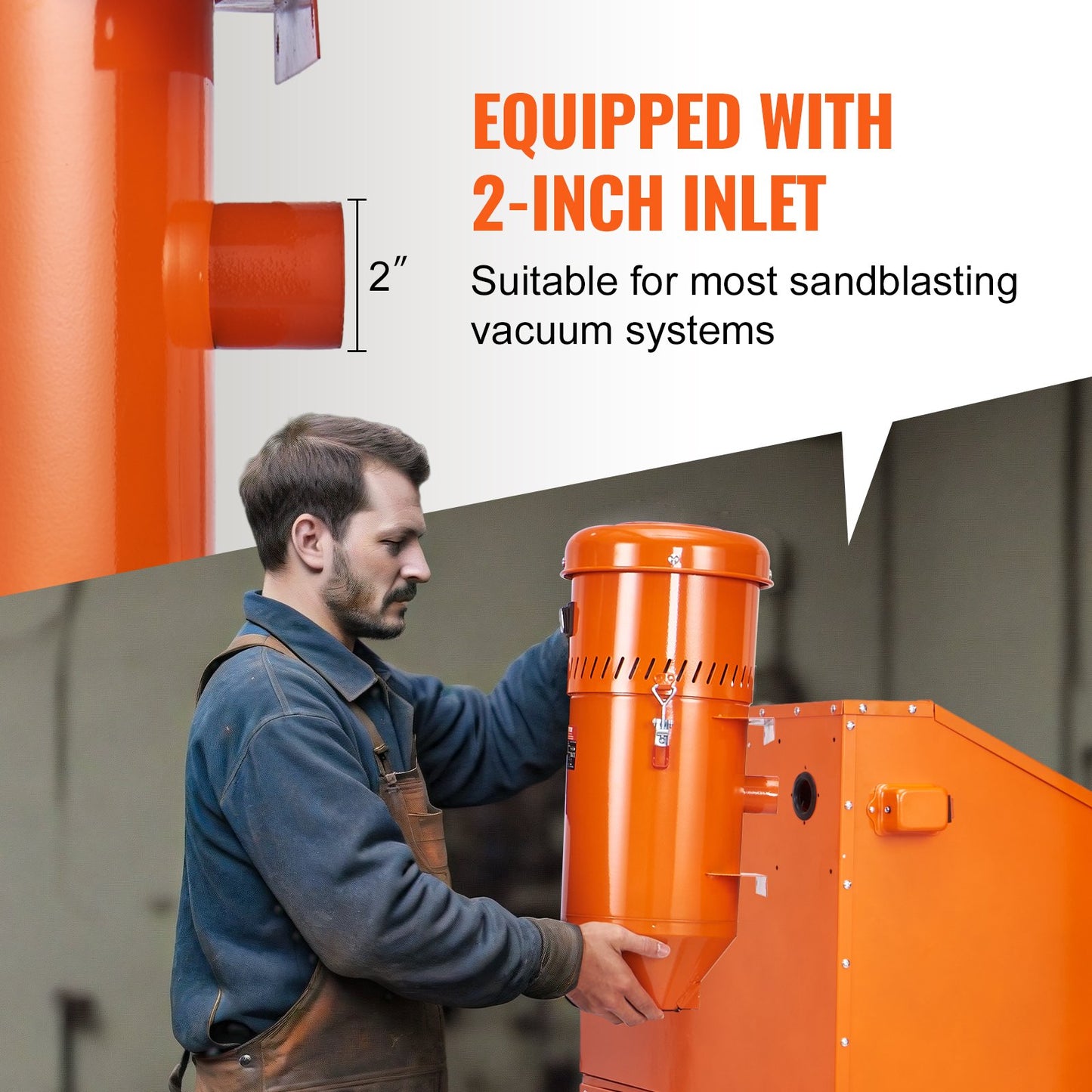 Dust Collection System: 1450W Dust Collector Media Reclaimer with 1.8 gallon capacity - Universal fit for sandblasting cabinets and media blasters