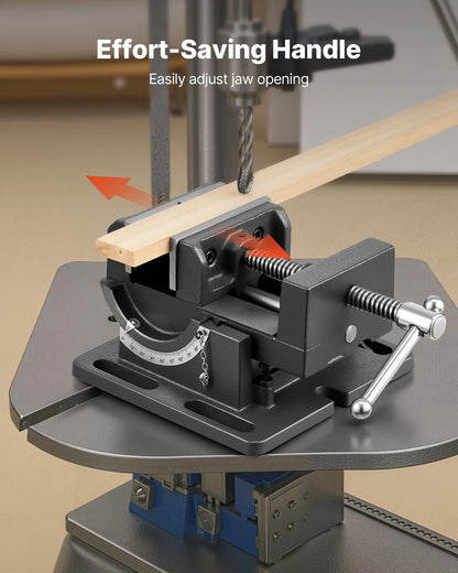 Tilting Vise, 4.25 Inch Jaw Width, Portable Drill Press Bench Vise, 0–90° Adjustable Tilt, Durable Cast Iron Construction, Workbench Vice for Woodworking, for Benchtops and Drill Presses, Black