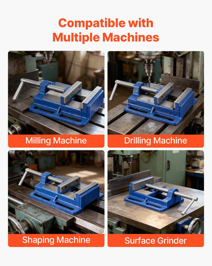 Drill Press Vise, 4 Inch Jaw Width, Portable Bench Vise, Slotted Base for Easy Installation, Durable Cast Iron Construction, Workbench Vice, for Woodworking, Metalworking, Drilling, and Cutting