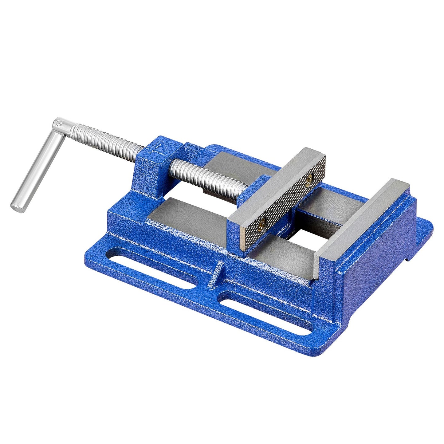 Drill Press Vise, 4 Inch Jaw Width, Portable Bench Vise, Slotted Base for Easy Installation, Durable Cast Iron Construction, Workbench Vice, for Woodworking, Metalworking, Drilling, and Cutting