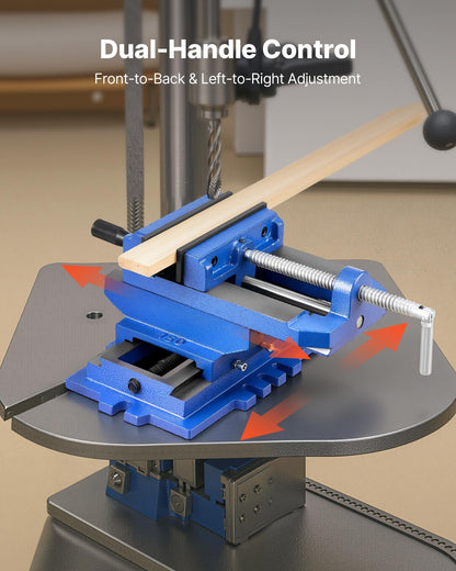Cross Slide Drill Press Vise, 6 Inch Jaw Width, 2 Way X-Y Axis Bench Vise, 5.7 Inch Max Jaw Opening, Heavy Duty Cast Iron, Workbench Vice Clamp, for Woodworking Drilling CNC Milling Machine