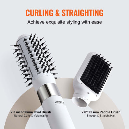 Hair Dryer Styler, Ionic Hair Dryer Brush, 110,000RPM High-Speed Hot Air Styler with Brushless Motor, Oval & Paddle Brush, Blow Dryer Brush Styling Tool for Fast Drying Volumizing Straightening