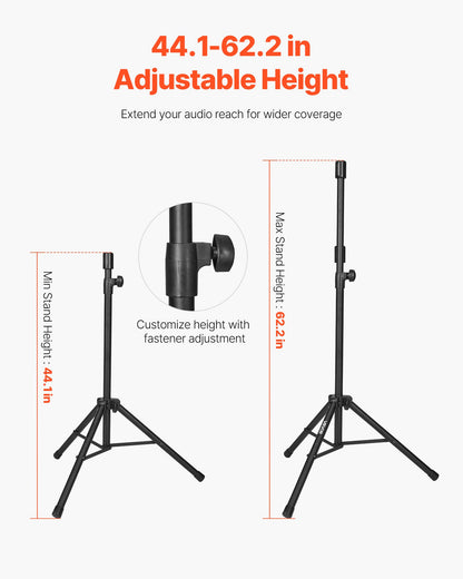 Portable PA System, 300W Powered, Sound System Set with 8 Channel Mixer, Dual Speakers, Wireless Bluetooth, Microphone, Compact Stands, USB SD XLR RCA Inputs, Remote Control, for DJs Events