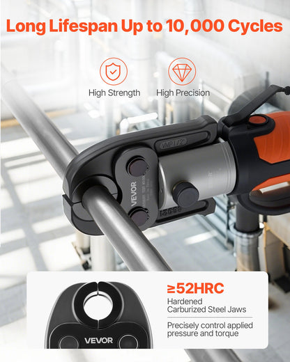 MegaPress Jaws, 3PCS Pressing Jaws 1/2", 3/4" & 1" for MegaPress Carbon Steel Pipes, Compatible with Standard Press Tools, Includes Carrying Case