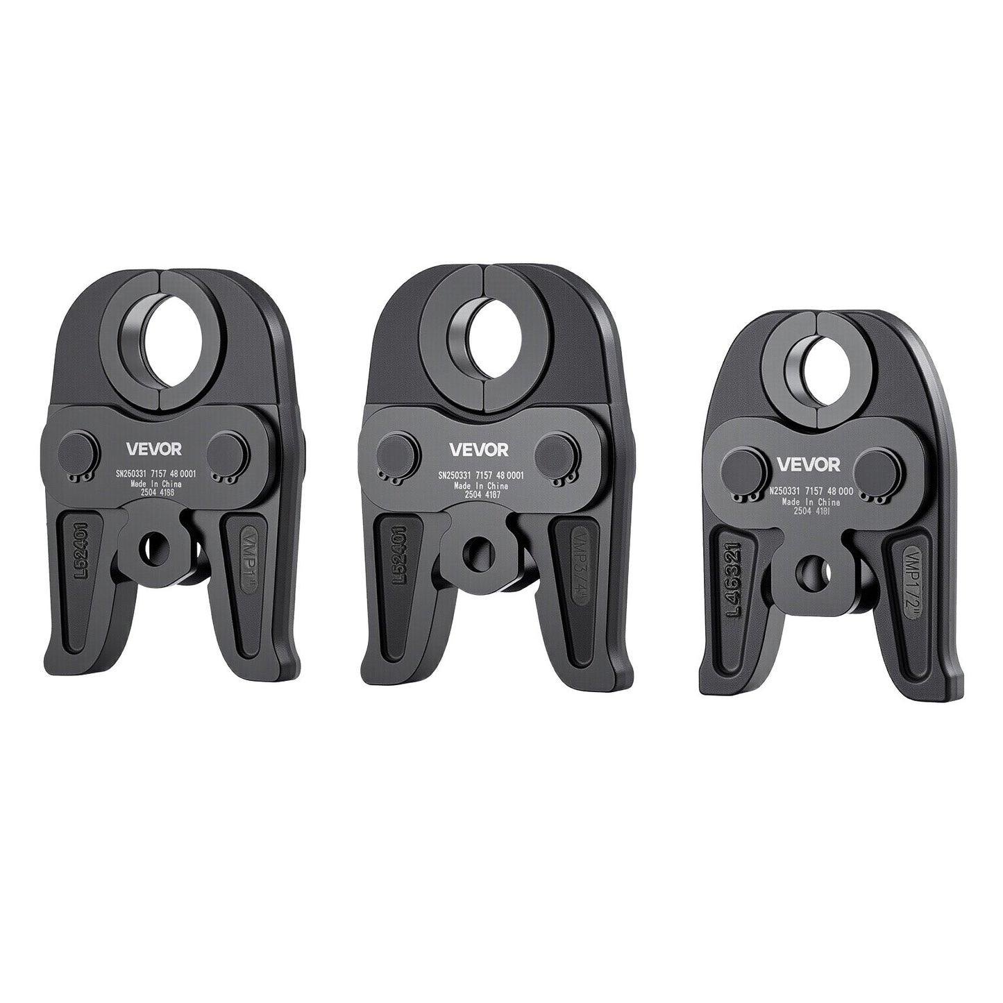 MegaPress Jaws, 3PCS Pressing Jaws 1/2", 3/4" & 1" for MegaPress Carbon Steel Pipes, Compatible with Standard Press Tools, Includes Carrying Case