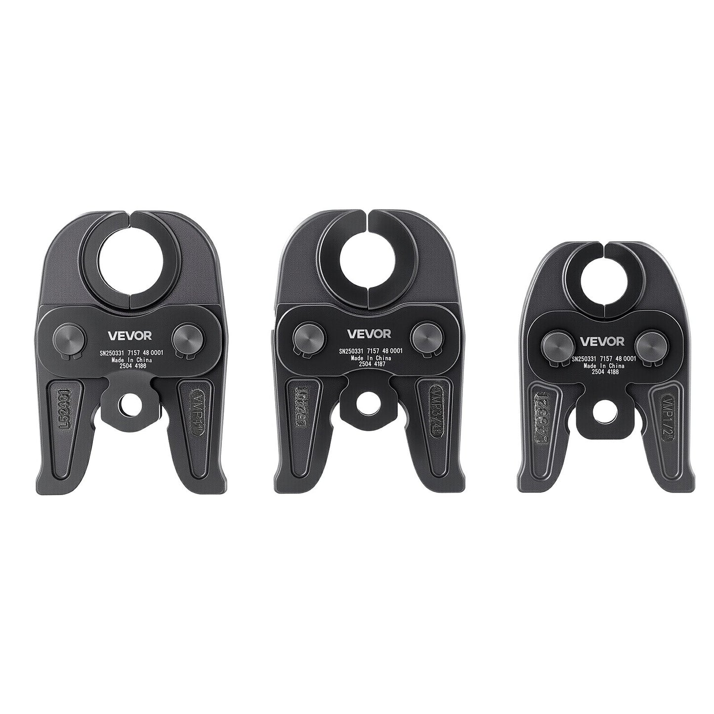 MegaPress Jaws, 3PCS Pressing Jaws 1/2", 3/4" & 1" for MegaPress Carbon Steel Pipes, Compatible with Standard Press Tools, Includes Carrying Case