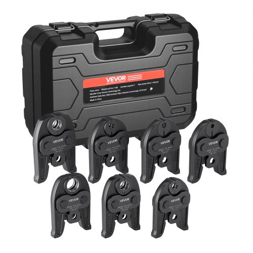 7PCS Pressing Jaws 1/4" to 1-1/8" for RLS Copper Pipes, Compatible with Standard Press Tools, Suitable for High Pressure HVAC/R Applications - with Case