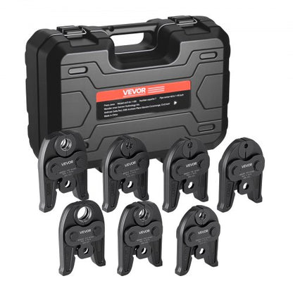 7PCS Pressing Jaws 1/4" to 1-1/8" for RLS Copper Pipes, Compatible with Standard Press Tools, Suitable for High Pressure HVAC/R Applications - with Case