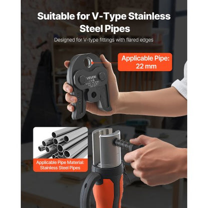 V22 Pressbacke 22mm Pressbacke Passend für V-förmige Edelstahlrohre