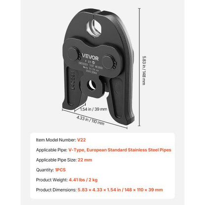 V22 Pressbacke 22mm Pressbacke Passend für V-förmige Edelstahlrohre