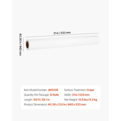 Papier für medizinische Untersuchungstische, 53,3 cm x 38,7 m, Einweg-Krepp-Barriererollen | EU