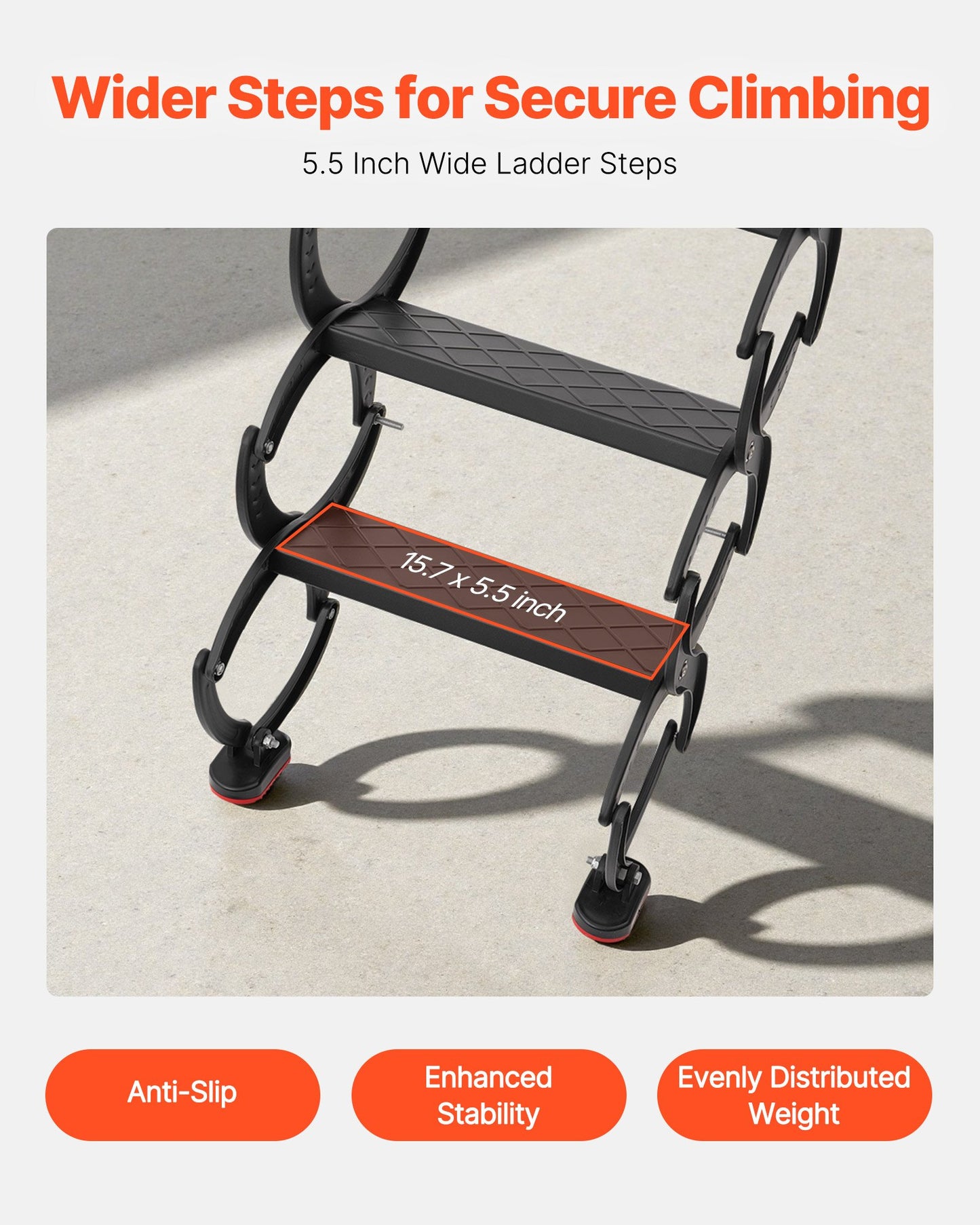 Attic Ladder Wall-Mounted, 660LBS/299.4KG Capacity, Fits 9.5 to 10 ft Ceiling Height, 12-Step Steel Folding Stairs with Handrails, Pull Down Attic Ladders for Attics, Garages, Roofs, Basements