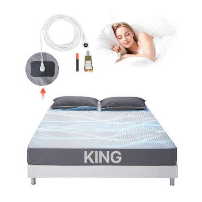 Grounding Sheets, King Size, 95% Cotton + 5% Pure Silver Fiber, Earth Grounded Fitted Bed Sheets, with Grounding Cord & Tester, for Improved Sleep & Wellness (Gray, King - 78 x 80 x 13 in)