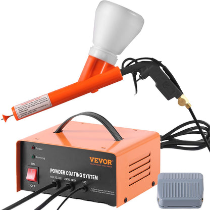 Pulverlackeringssystem, 50 KV elektrostatisk uteffekt pulverlackeringssats med sprutpistol, fotkontakt, munstycken och pulverkoppar, pulverlackeringsutrustning för gör-det-själv och kommersiell produktion