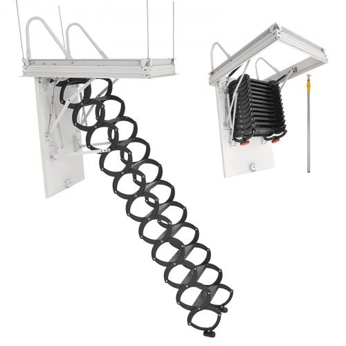 steel attic ladder, ceiling-mounted attic ladder for 2.4-2.7 meters in ceiling
