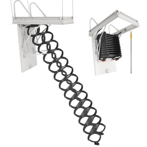 steel attic ladder, ceiling-mounted attic ladder for 3.2 - 3.4 meters in ceiling