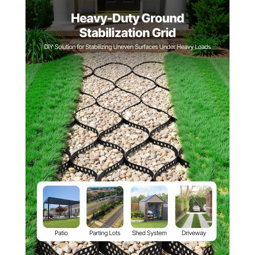 Ground Grid 2-inch Deep Geocell Grid 16.4x6.5FT / 5000x1980mm for Gravel