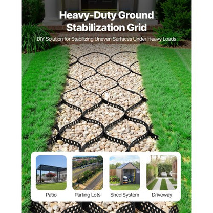 Ground Grid 2-inch Deep Geocell Grid 16.4x6.5FT / 5000x1980mm for Gravel