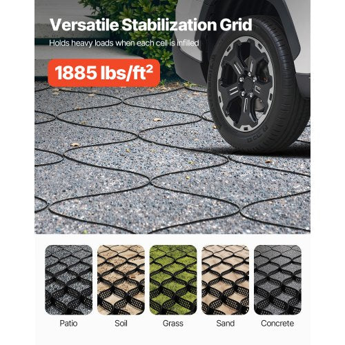 Ground Grid 2-inch Deep Geocell Grid 16.4x6.5FT / 5000x1980mm for Gravel