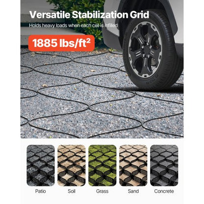 Ground Grid 2-inch Deep Geocell Grid 16.4x6.5FT / 5000x1980mm for Gravel