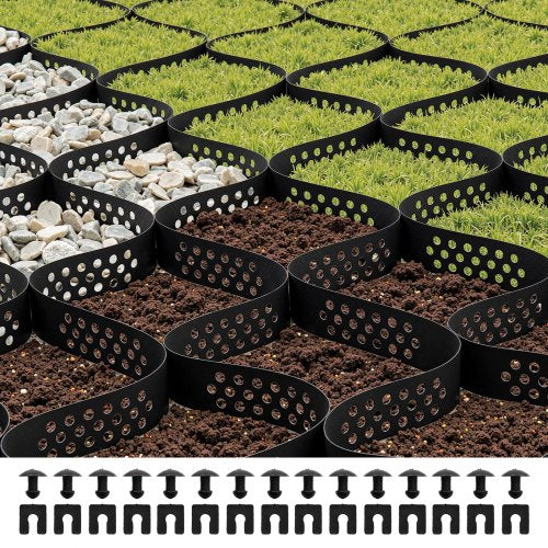 Ground Grid 2-inch Deep Geocell Grid 16.4x6.5FT / 5000x1980mm for Gravel