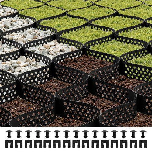 Gravel Grid, 3 Inch Depth, 17.06 x 8.86 FT / 5200 x 2700 mm, 1880 LBS Per Sq ft Grass Ground Retainer, Permeable Geo Grids Driveway Stabilization, for Garden, Patio, Walkway, RV Parking Slopes