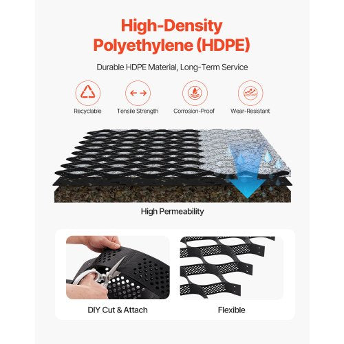 Markgaller 4-tums djupt geocellgaller 17,06x8,86 fot / 5200x2700 mm för grus