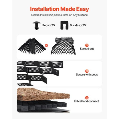 Markgaller 4-tums djupt geocellgaller 17,06x8,86 fot / 5200x2700 mm för grus