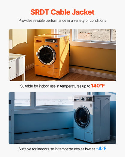 10 ft Dryer Power Cord, 3-Prong NEMA 10-30P Appliance Dryer Cord with Eyelet Connectors, 125V/250V, SDRT 10AWG/3C, 30A, Pure Copper Wire Cable with PVC Cable Tie, Ideal for Indoor & Outdoor Use