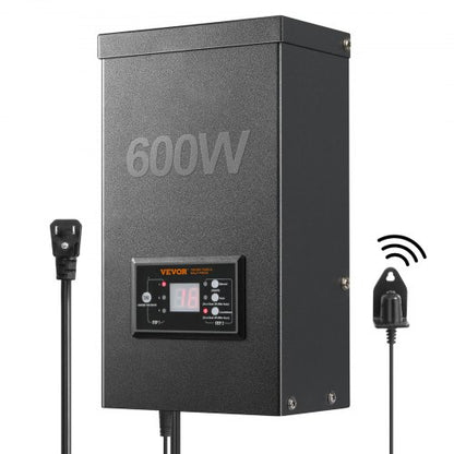 600W Low Voltage Landscape Transformer with Timer and Photocell Sensor, Waterproof Landscape Lighting Transformer, 120V AC to 12V/14V AC for Outdoor, Spotlight, Pathway Light, Pool light, ETL