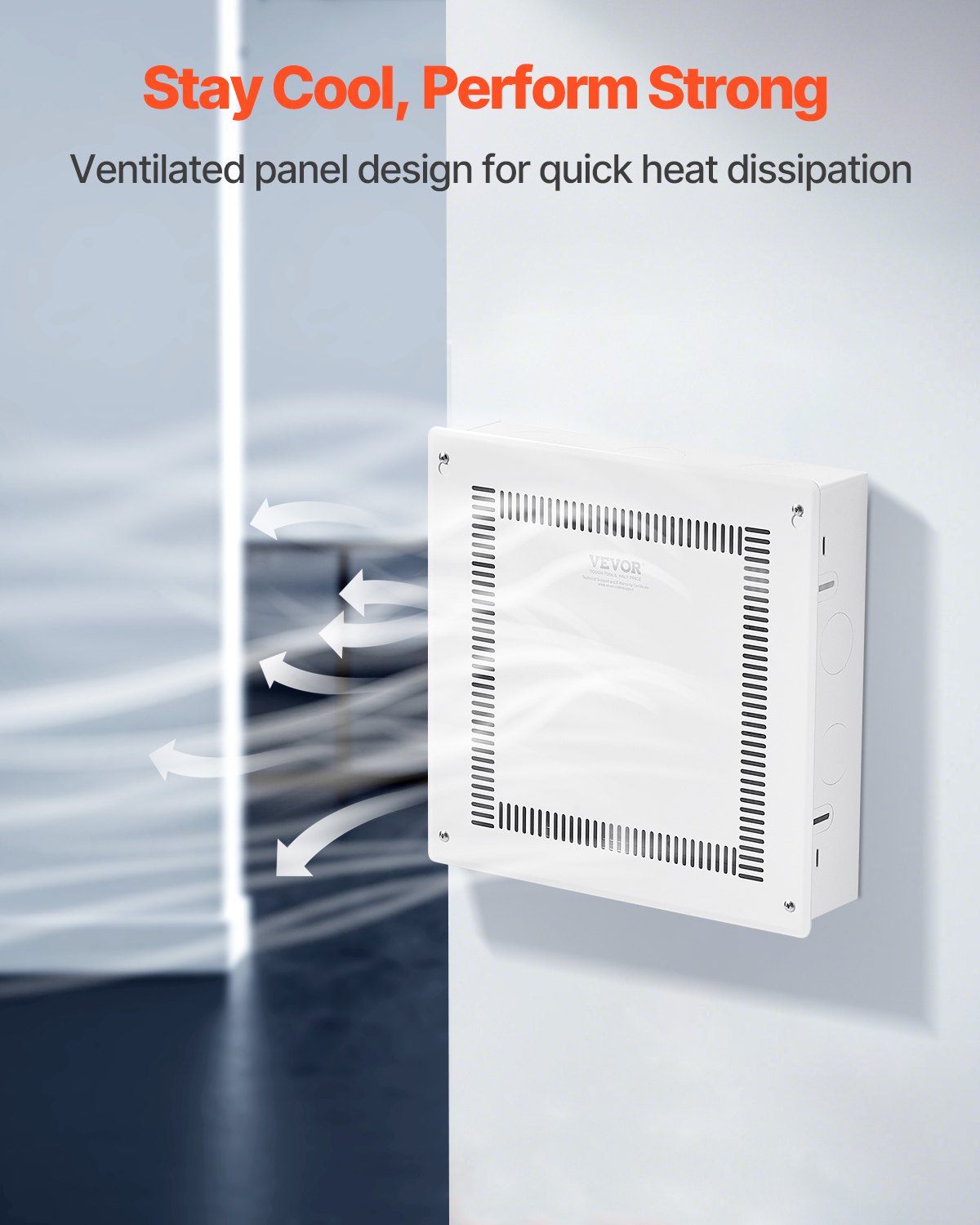 Structured Media Enclosure, 14-Inch, Recessed in-Wall Media Box with Cover, Wall-Mount Cable Management Box Kit, Structured Wiring Multi-Media Cabinet, Cold-Rolled Steel, for TV Home Theater