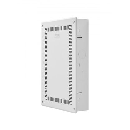 Structured Media Enclosure, 20-Inch, Recessed in-Wall Media Box with Cover, Wall-Mount Cable Management Box Kit, Structured Wiring Multi-Media Cabinet, Cold-Rolled Steel, for TV Home Theater