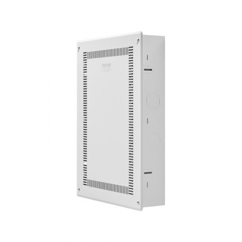 Structured Media Enclosure, 20-Inch, Recessed in-Wall Media Box with Cover, Wall-Mount Cable Management Box Kit, Structured Wiring Multi-Media Cabinet, Cold-Rolled Steel, for TV Home Theater