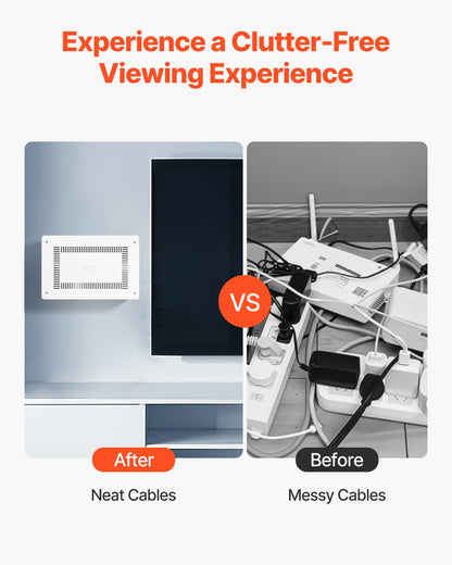 Structured Media Enclosure, 9-Inch, Recessed in-Wall Media Box with Cover, Wall-Mount Cable Management Box Kit, Structured Wiring Multi-Media Cabinet, Cold-Rolled Steel, for TV Home Theater