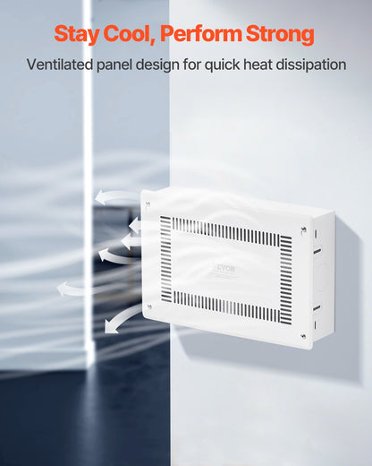 Structured Media Enclosure, 9-Inch, Recessed in-Wall Media Box with Cover, Wall-Mount Cable Management Box Kit, Structured Wiring Multi-Media Cabinet, Cold-Rolled Steel, for TV Home Theater